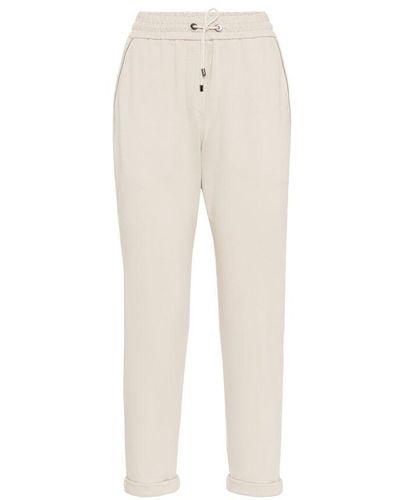 Brunello Cucinelli Light Fleece Trousers - Natural