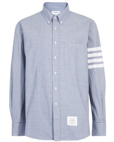 Thom Browne 4-bar Cotton Shirt - Blue