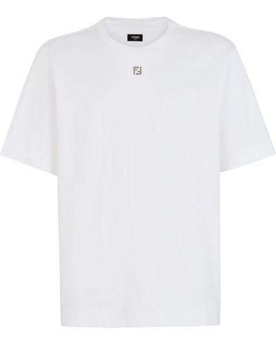 Fendi T-Shirt in Oversize Fit - Weiß