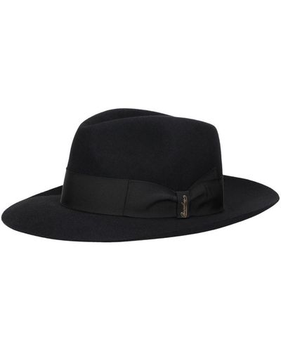 Borsalino Alexander Alessandria Felt Wide Brim Hat - Black
