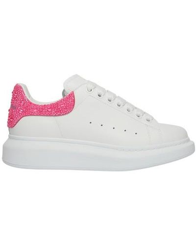 Alexander McQueen And New Pink Oversized Trainers With Rhinestones - White
