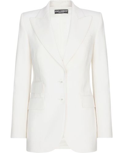 Dolce & Gabbana Jacke aus Wolle mit Zwei-Wege-Stretch - Weiß