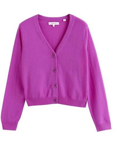 Chinti & Parker Wool-cashmere Cropped Cardigan - Purple