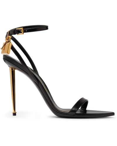 Tom Ford Sandales à talon aiguille noires à bout pointu et à cadenas