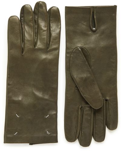 Maison Margiela Handschuhe Four Stitches - Grün