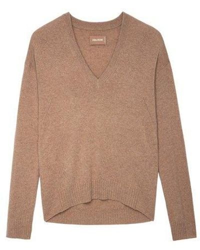 Zadig & Voltaire Vivi Patch Sweater 100% Cashmere - Brown