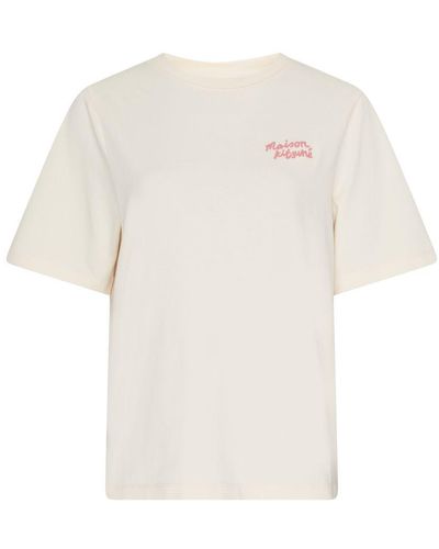 Maison Kitsuné Short-sleeved T-shirt With Message - White