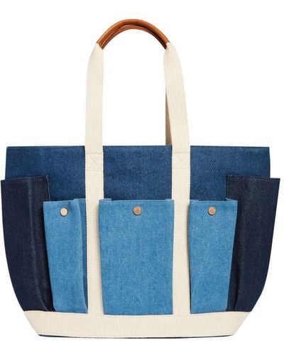 Vanessa Bruno Multi-pocket L Cabas Tote Bag - Blue
