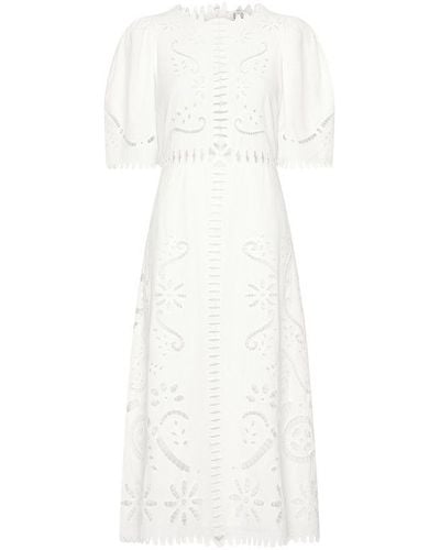Sea Liat Embroidery Dress - White