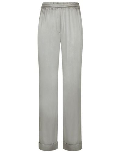 Dolce & Gabbana Kim Satin Pyjama Trousers With Piping - Grey