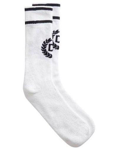 Dolce & Gabbana Cotton Socks With Jacquard Logo - White