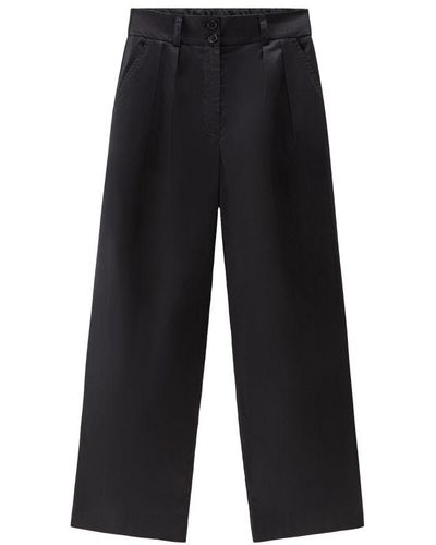 Woolrich Pure Cotton Poplin Trousers - Black