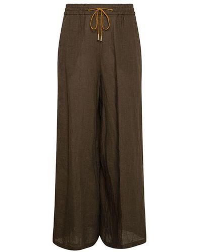 Momoní Aliterru Linen Trousers - Brown
