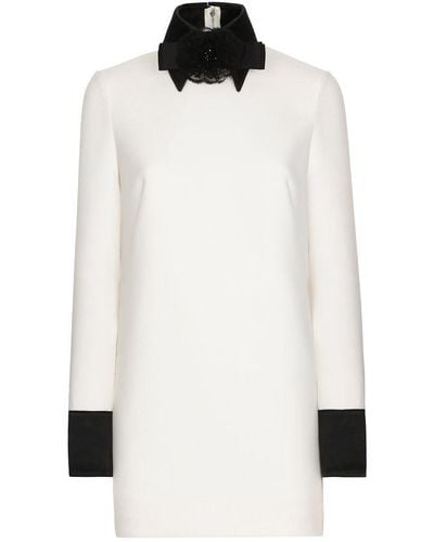 Dolce & Gabbana Short Woollen Dress - White