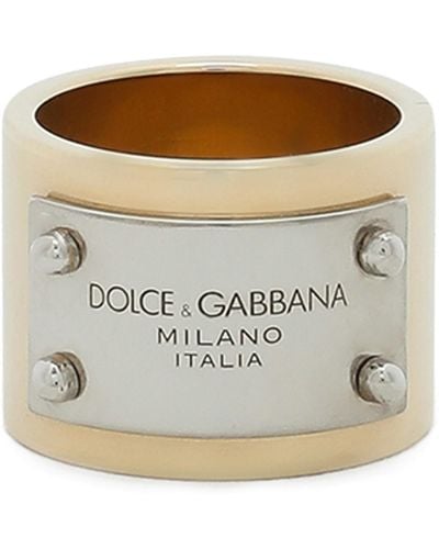 Dolce & Gabbana Ring mit Logoplakette - Mettallic