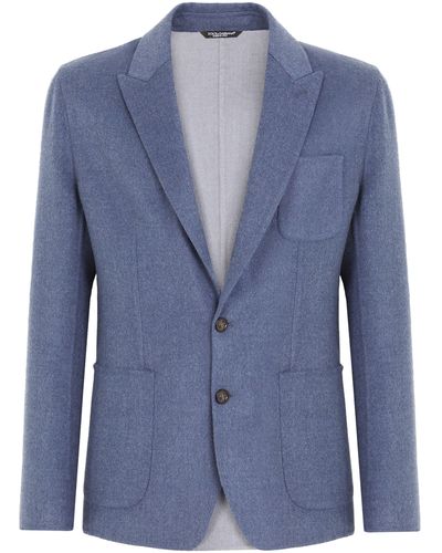 Dolce & Gabbana Dekonstruierte Jacke aus Schurwolle - Blau