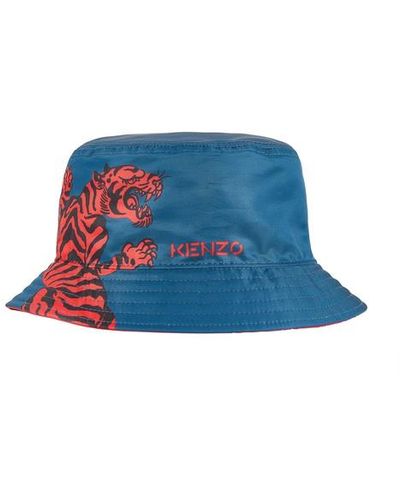 KENZO Printed Reversible Bucket Hat - Blue