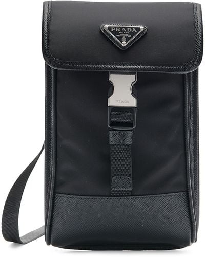 Prada Smartphone-Tasche mit Schultergurt - Schwarz