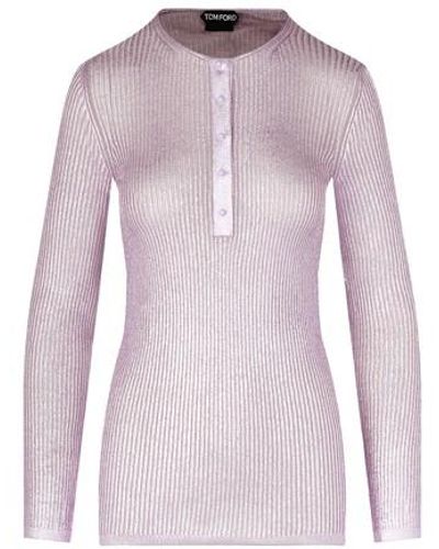 Tom Ford Henley Knit - Purple