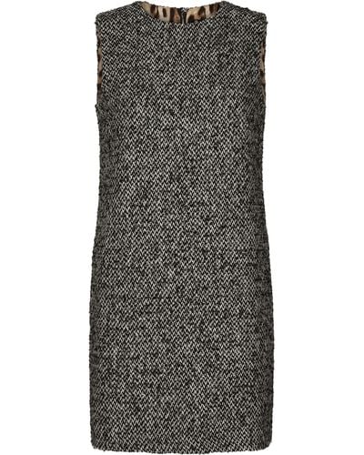 Dolce & Gabbana Kurzes Tweedkleid in A-Linie mit Pfeffer-und-Salz-Muster - Mehrfarbig