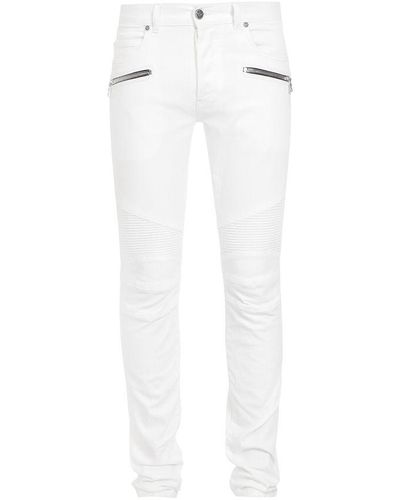 Balmain Cotton-stretch Slim-fit Jeans - White