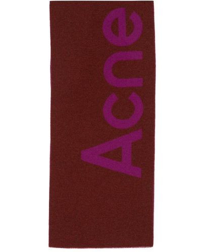 Acne Studios Logo Scarf - Purple