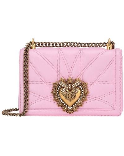 Dolce & Gabbana Medium Devotion Shoulder Bag - Pink
