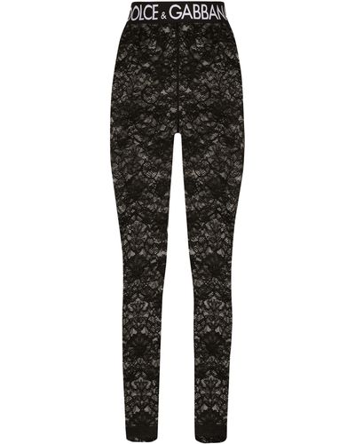 Dolce & Gabbana Leggings aus Spitze - Schwarz