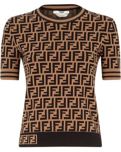 Fendi Pull En Mailles Jacquard - Noir