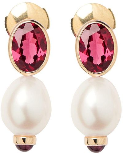 Poiray Perles Précieuses Earrings - Red