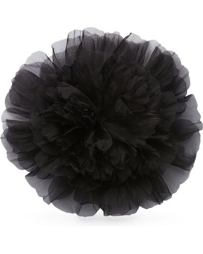 Nina Ricci Petite broche en soie en forme de fleur - Noir