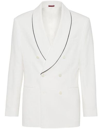 Brunello Cucinelli Tuxedo Jacket - White