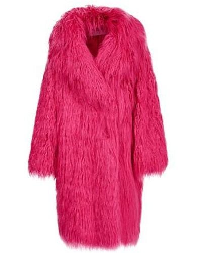 Essentiel Antwerp Doctor Faux Fur Coat - Pink