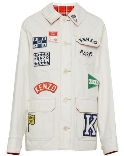 KENZO Workwear Jacket With Badges - White