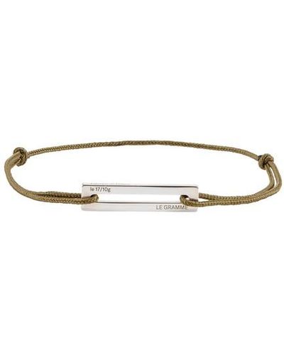 Le Gramme 1,7 polished and brushed sterling silver cord bracelet - Mettallic