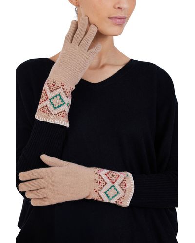 NOTSHY Daruda Wool And Cashmere Gloves With Slavic Pattern - Natural