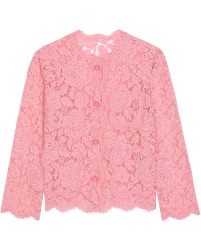 Dolce & Gabbana Einreihige Spitzenjacke - Pink