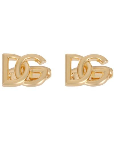 Dolce & Gabbana Cufflinks With Dg Logo - Metallic