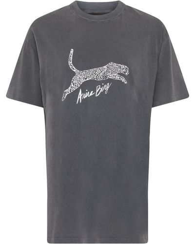 Anine Bing T-shirt Walker à imprimé léopard - Gris