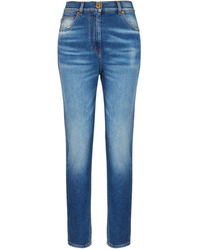 Balmain Slim Jeans aus Denim - Blau
