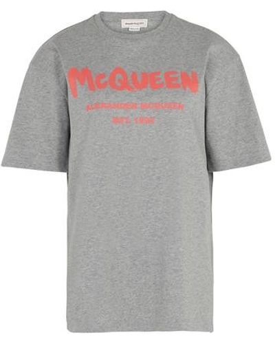Alexander McQueen T-shirt McQueen Graffiti - Gris