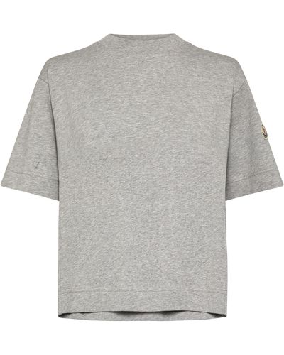 Moncler Kurzarm-T-Shirt - Grau