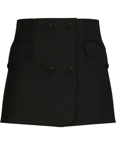 Dolce & Gabbana Mini-jupe portefeuille en sergé - Noir
