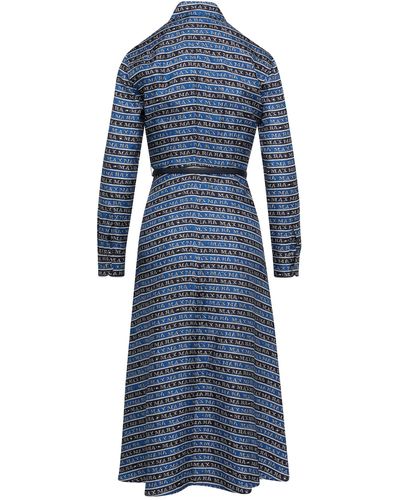 Max Mara Emmy Printed Silk Dress - Blue