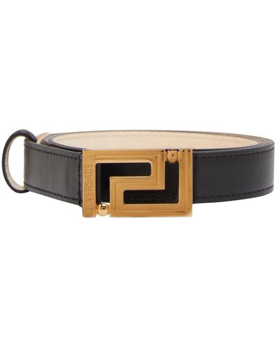Versace Calf Leather Belt With 20mm Width - Brown