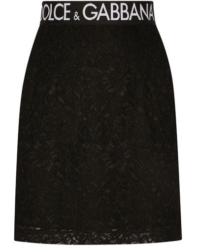 Dolce & Gabbana Mini-jupe en dentelle - Noir