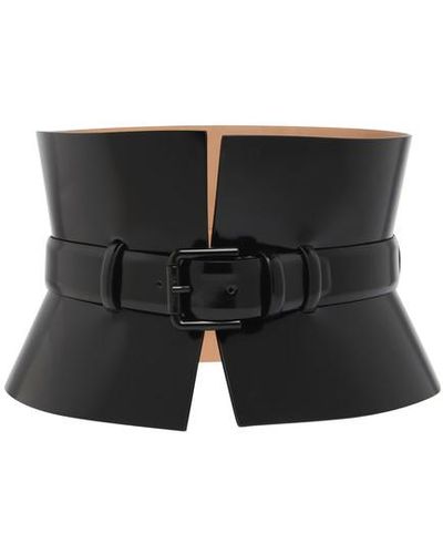 Max Mara Leather Bustier Belt - Black
