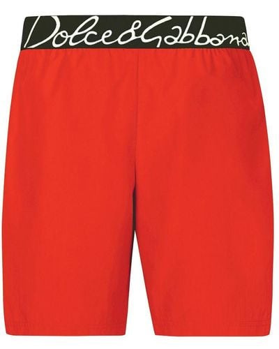 Dolce & Gabbana Mid-length Swim Trunks - Red