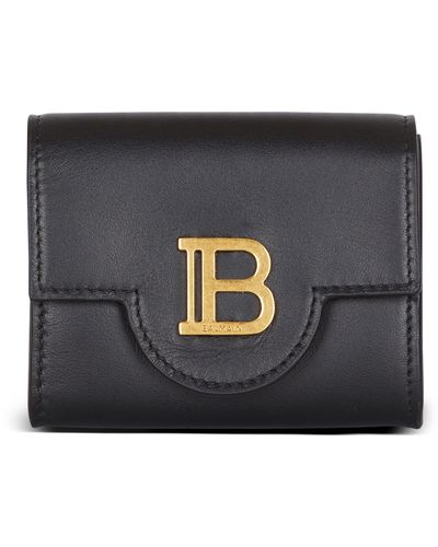 Balmain Porte-monnaie B-Buzz en cuir - Noir