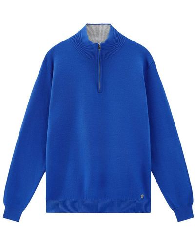 Woolrich Turtleneck Sweater With Half-Zip - Blue